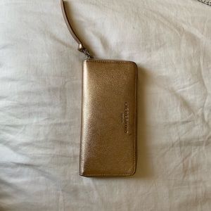 Liebeskind Berlin Gold metallic leather wallet